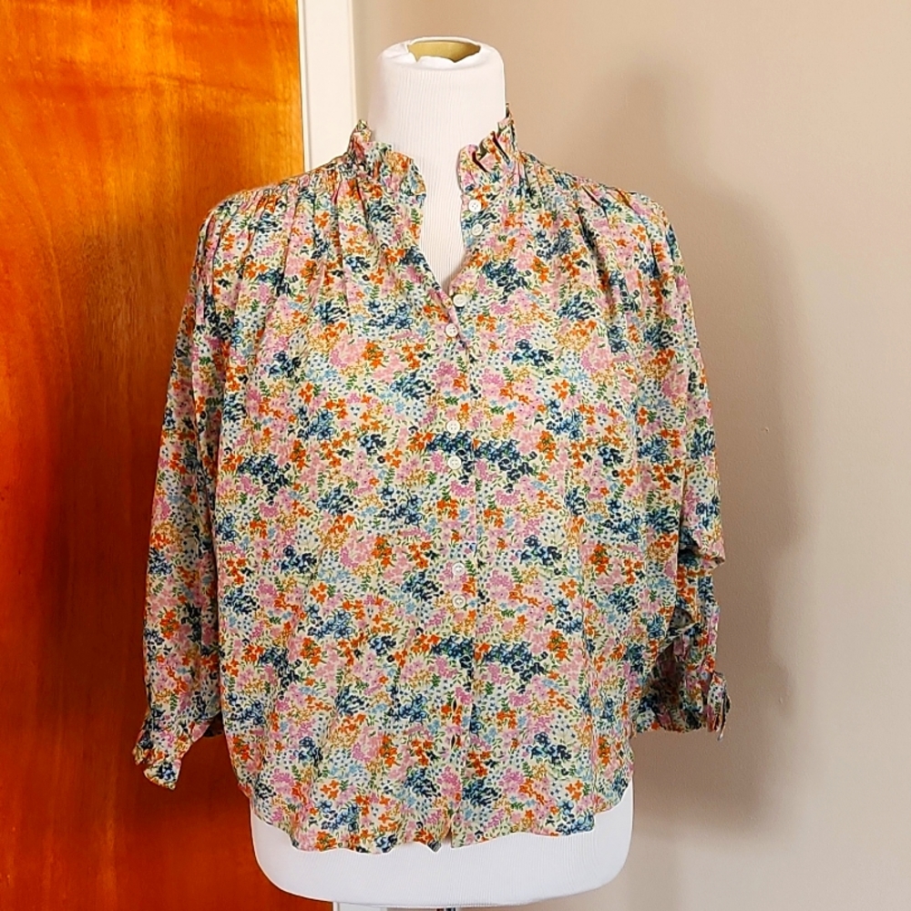 Doen Floral Cotton Shirt Size XS